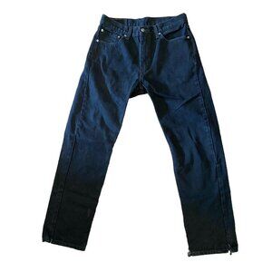 Levis 505 Jeans Men 33x32 (32x39*) Black Denim Straight Leg Cotton Zip READ